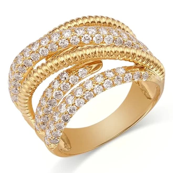 Bloomingdale's Fine Collection 14K Yellow Gold Diamond Pave Statement Ring