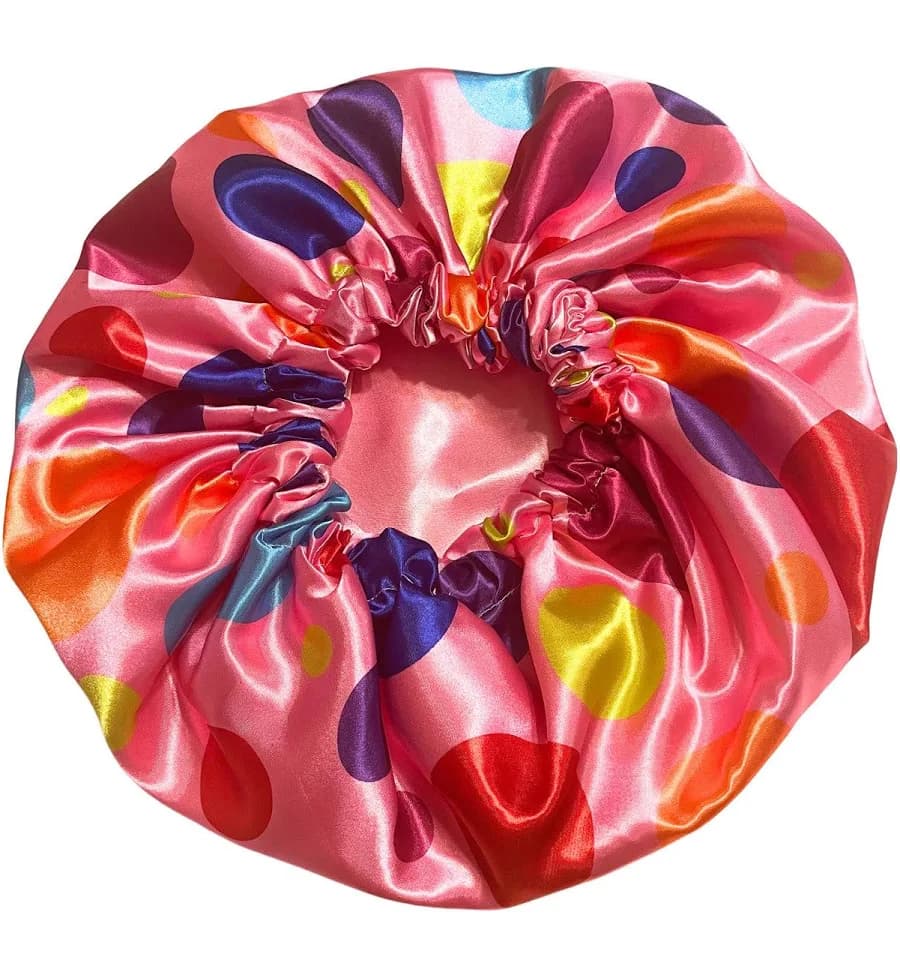 Polka Dot Reversible Satin Bonnet