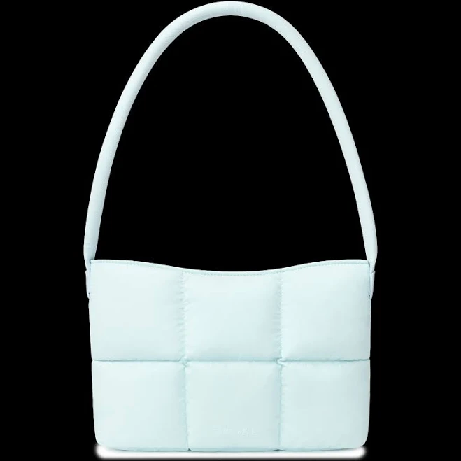 Women's Quilted Nylon Shoulder Bag with Magnetic Closure