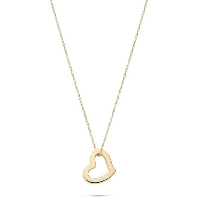 14K Yellow Gold Heart Pendant Necklace