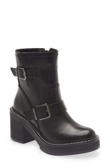 DKNY Women's Daray Buckle Block Heel Bootie