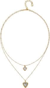 Amazon.com: Uno de 50 18K Gold-Plated Double Layer Necklace 16" & 21", Triangle Faceted Crystals Pendants: Clothing, Shoes & Jewelry