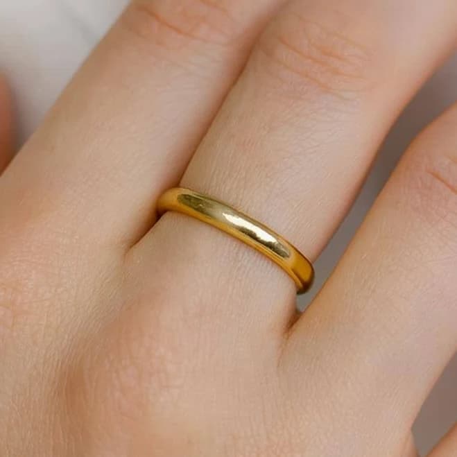 18K Gold Minimalist Stacking Ring
