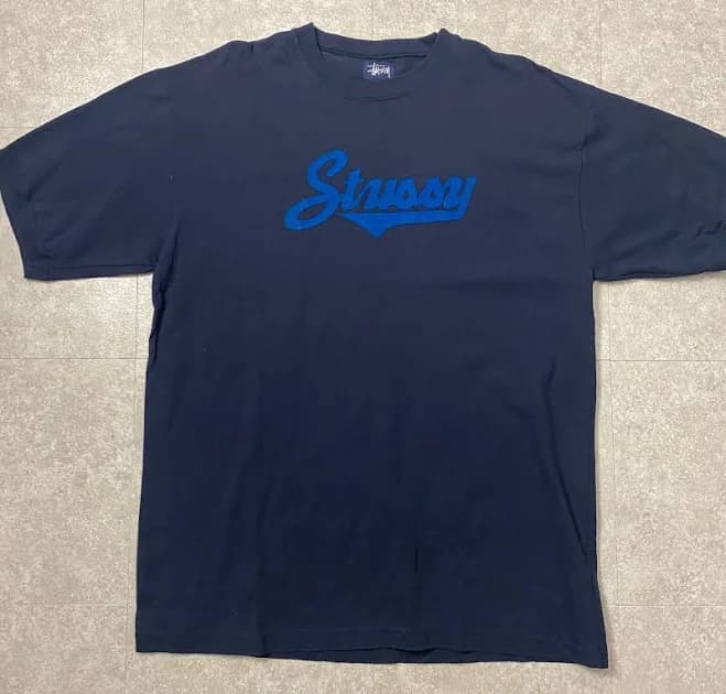 Vintage Stussy Sports Script Logo International Blue Tee 00s T Shirt