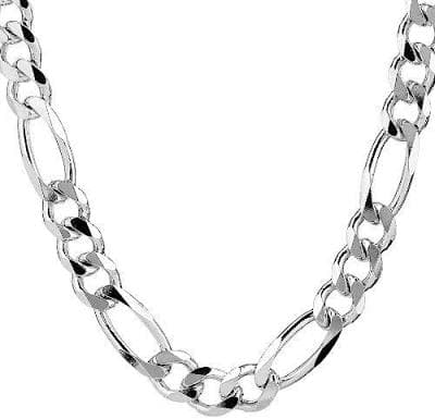 Sterling Silver Figaro Chain Necklace for Men