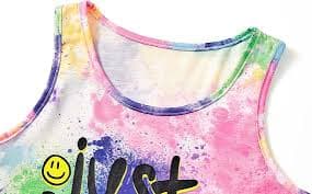 Beezizac Neon Tie Dye Spiral Pattern/Butterfly Pajamas for Girls Tee & Shorts PJ Set Size 6-18, Multi-colored Face, 12: Buy Online at Best Price in UAE - Amazon.ae