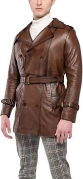 Fenix Men's Waxed Leather Trench Coat