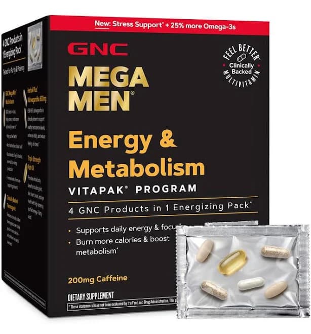 GNC Mega Men Energy & Metabolism Vitapak Program V2 Healthy