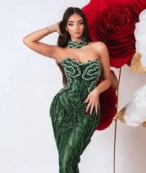 Strapless Embellished Choker Maxi Dress Green - Luxe Maxi Dresses and Luxe Party Dresses