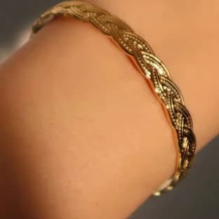 18K Gold Stainless Steel Double Braid Bracelet