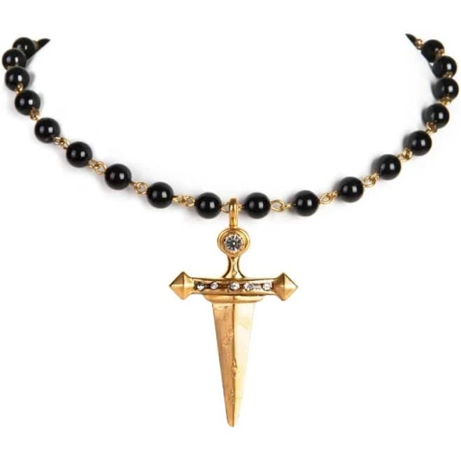 Iconic 6mm Mystic Black Pearl Choker with All Medallions Mystic Black