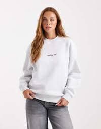Cotton On plush graphic crew neck sweatshirt in heather gray | ASOS