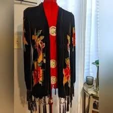 Boston Proper | Jackets & Coats | Boston Proper Brown Velvet Floral Kimono Xs | Poshmark