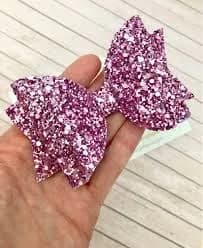 Handmade Purple Glitter Hair Bow: Oversized Baby Bow