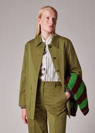 Women's Khaki Cotton Cropped Trousers