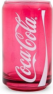 Coca-Cola Can-Shaped Red Glass Cup | Glassware For Sodas, Beverages | Holds 10 Ounces