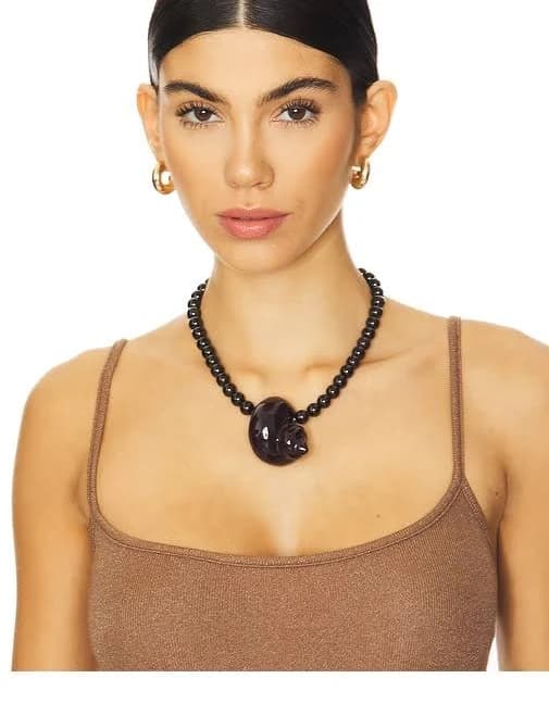 Julietta Mykonos Beaded Choker with Shell Pendant