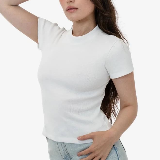 14R309 14/1 Rib Mock Neck Top