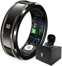 Pachira Smart Ring, Dual 14K Gold Inlays, Fitness/Sleep/Stress/Heart Rate/ SpO2 Tracker, No App Subscription, Waterproof, 7-Day Battery Life, 170+