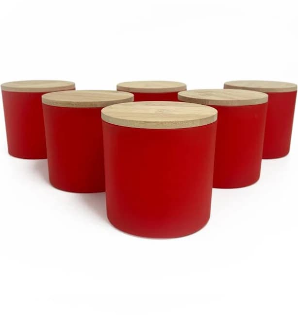 14.5oz Red Glass with Lid