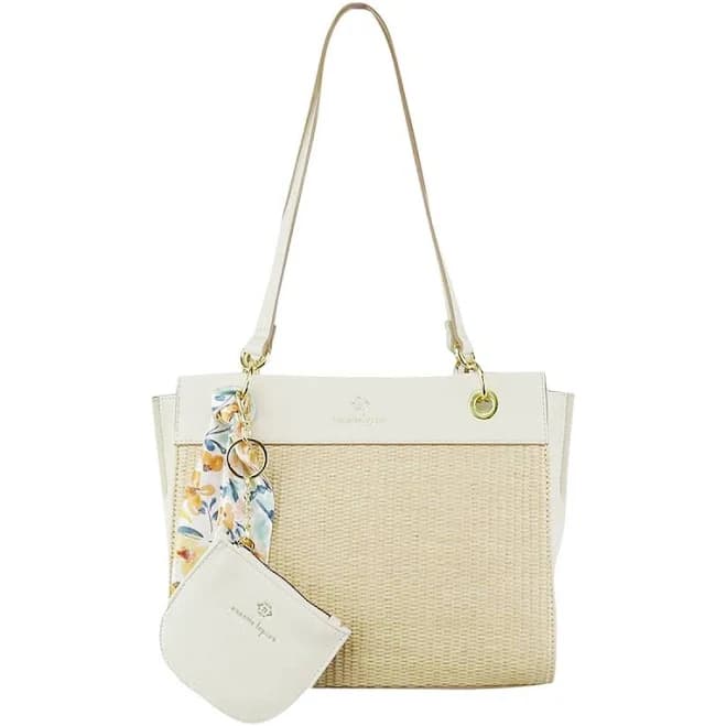 Nanette Lepore Petra Straw Tote Rice