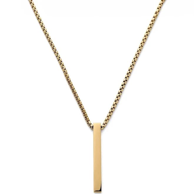 Men's Stainless Steel Bar Pendant Necklace