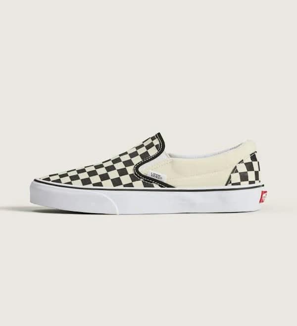 Vans Classic Slip-On Checkerboard Shoes (Checkerboard Black / White) - 9.0 Men 10.5 Women