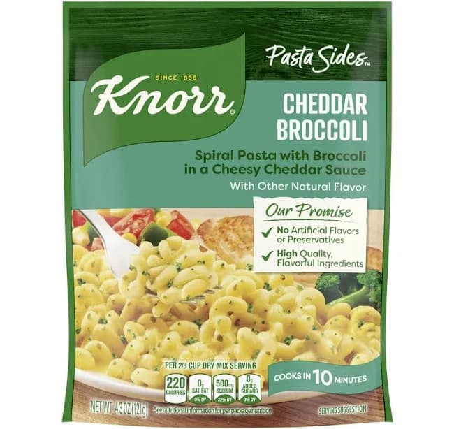 Knorr Cheddar Broccoli Fusilli Pasta, 4.3oz Pouch