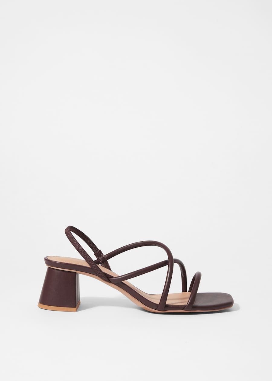 Strappy Block Heel Sandals - Burgundy - Heeled sandals - & Other Stories