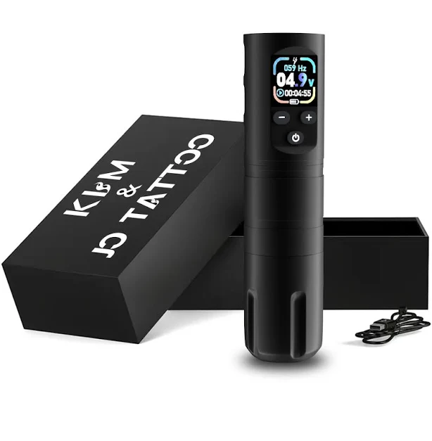 KVM - Wireless Rotating Tattoo Pen with OLED Display, Professional tattoo machine, Rotary tattoo machine, Tattoo equipment and supplies, 1600mAh