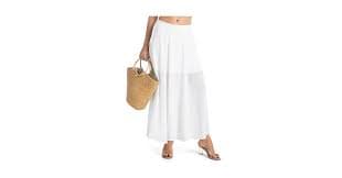 Amazon.com: Wrotorea 2025 Summer Maxi Skirt for Women High Waisted Casual Flowy Boho Beach Vacation Long Skirts with Lined (M, Black) : Clothing, Shoes & Jewelry
