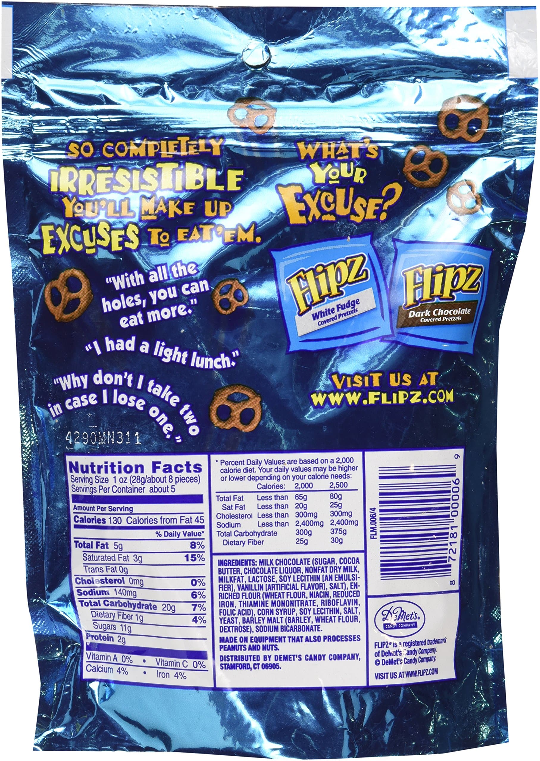 Amazon.com: Flipz, Milk Chocolate Covered Pretzels, 5oz Bag Bag (Pack of 4) : Books
