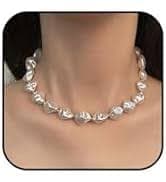 Pearl Thorn Necklace for Men Women Silver Barbed Wire Imitation Pearl Necklace Punk Hip Hop Thorn Link Adjustable Elastic Gothic Chain Exquisite Chunky Statement Jewelry (colour1) | Amazon.com