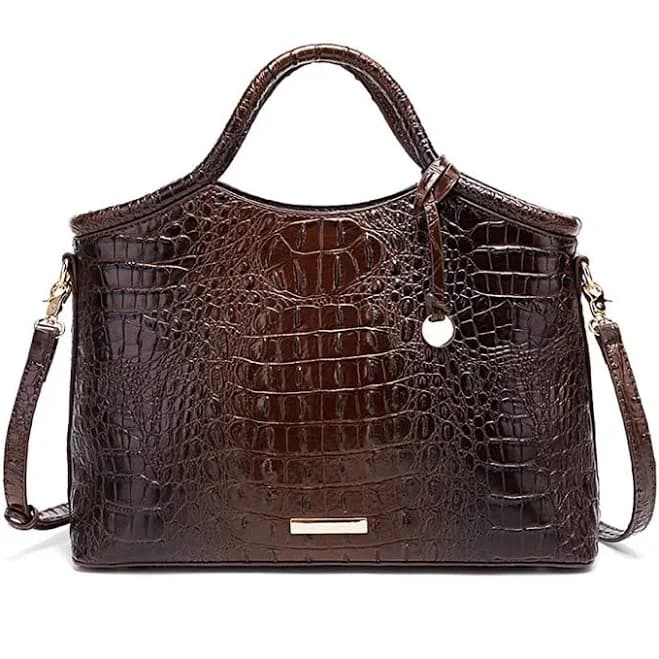 Valentina Croc-Embossed Top-Handle Satchel