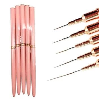 Pink GEL LINERS Nail Art Brushes (SET of 5)