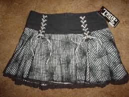 LADIES (TRIPP NYC) BLACK WHITE GINGHAM SPIDER WEB & LACE MINI SKIRT- SZ. S (NEW) | eBay