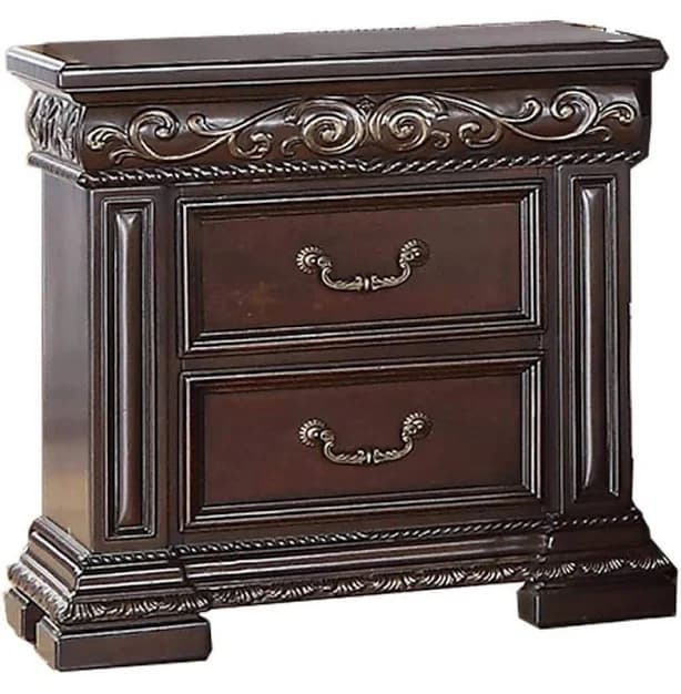 Astoria Grand Traditional 2 Drawer Nightstand