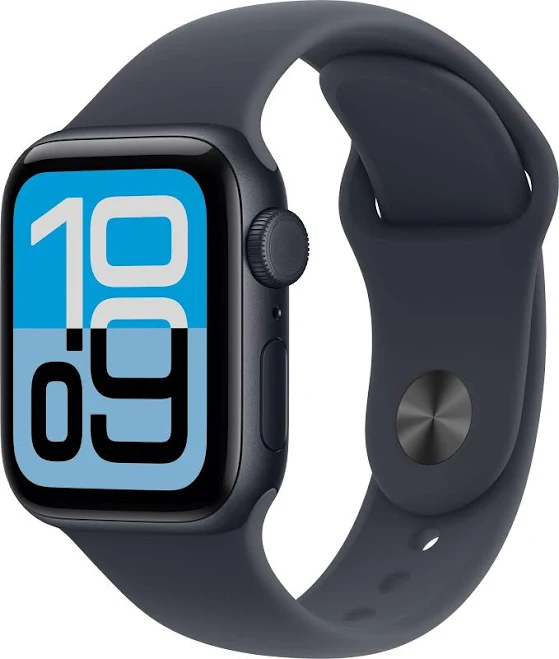 Apple Watch SE 3 (GPS+Cellular) 40mm Aluminum Case with Midnight Sport Band - M/L - Midnight (Verizon) - (2025)