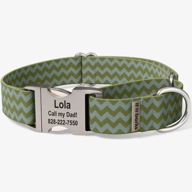 If It Barks Personalized Chevron Martingale Collar