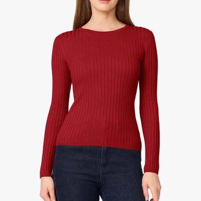 Melissa Paige Women's Ribbed-Knit Crewneck Sweater