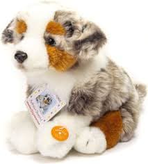 Teddy Hermann 91935 Dog Australian Shepherd Puppy 22 cm, Cuddly Toy, Plush Toy, Special Edition Favourite Dogs with Recycled Filling : Amazon.sg: Toys