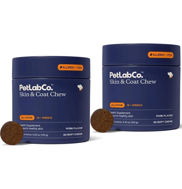 PetLab Co. Pork Flavored Soft Chew Skin & Coat Supplement for Dogs, 30 count, 60 count