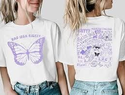 Bad Idea Right Shirts Women Vintage Album T Shirts Music Merch Tee Tops Concert Tour Shirts Funny Music Shirt, Black, XX-Large : Amazon.sg: Fashion