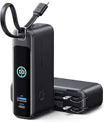 INIU 3-in-1 Portable Charger, 10000mAh 30W Fast Charging Power Bank, Built-in USB C Cable and Foldable AC Plug, Travel Essentials Battery Pack for iPhone 17 16 15, Samsung S25 S24, MacBook, and More : Cell Phones & Accessories - Amazon.com