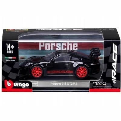 Porsche 911 GT3 RS Black with Red Stripes and Wheels "Race" Series