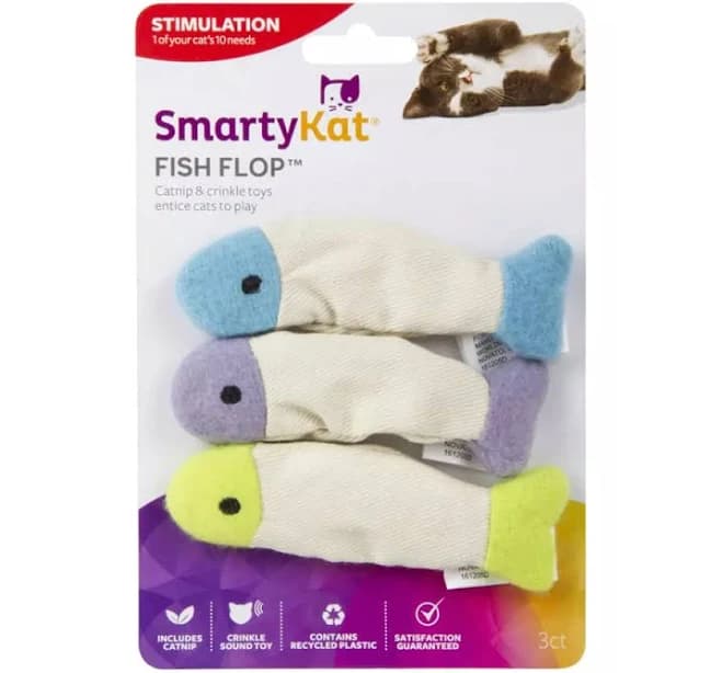 SmartyKat Fish Flop Crinkle Catnip Cat Toys