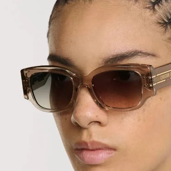 Christian Dior Women's Square Oversized Sunglasses Brown Gradient Lens