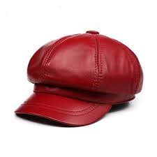 Genuine Leather Vintage Hat Women Newsboy Cap Pink Baker Boy Cap H-igh Qua-lity Ladies Winter Octagonal Cap ,Comfortable to Wear - Walmart.com