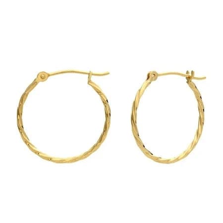 14K Yellow Gold Thin Hoop Earrings