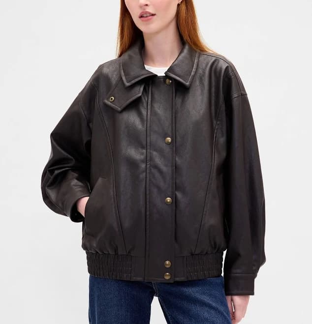 Gap Women's Oversized Vegan Leather Jacket